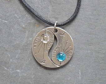 Ying-Yang sundial jewelry pendant