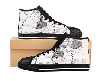 Lord o the Rings Map Hobbit Gondor Men's High-top Sneakers