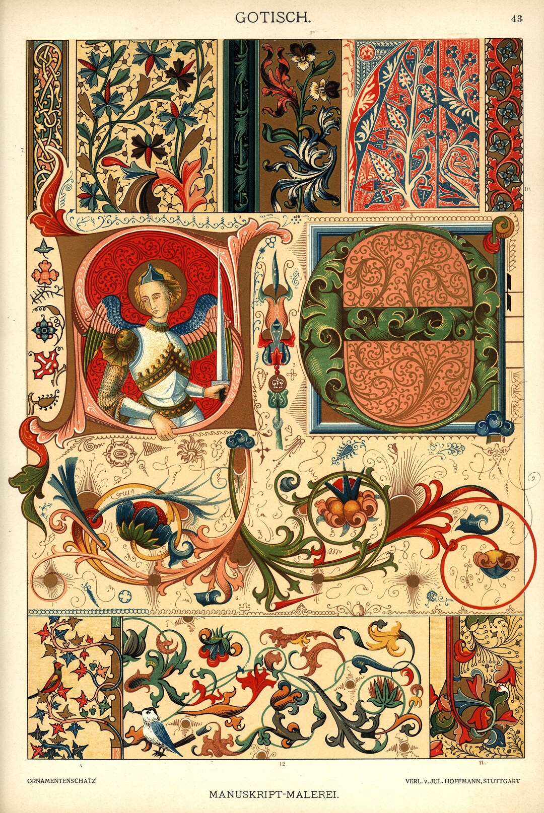 Set of 9 Gothic Templates, Patterns and Borders From Manuscript ...