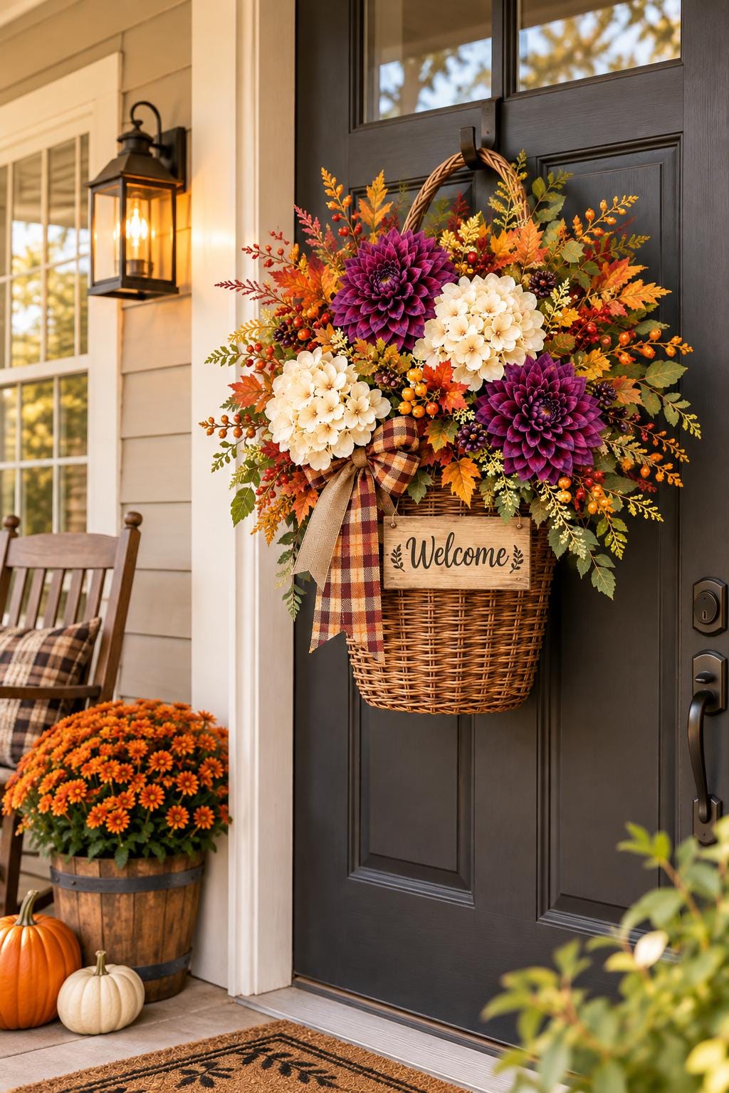 Hydrangea Door Basket - Etsy