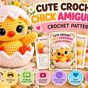 Cute Crochet Chick Pattern PDF | Easter Chick Amigurumi Pattern | Crochet Chicken Pattern | Baby Chick Crochet Pattern | Instant Download