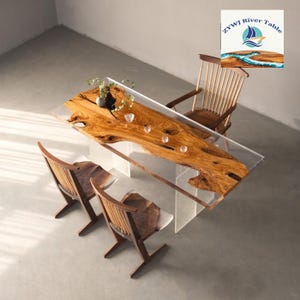Olive Wood Epoxy Table,  Dining Room Table, Custom Dining Table, Live Edge Table, Epoxy Kitchen Table,