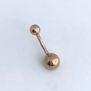 ROSE GOLD Belly Ring - belly button ring, rose gold barbell, surgical steel navel piercing, gold navel bar belly, Y2k belly ring cute