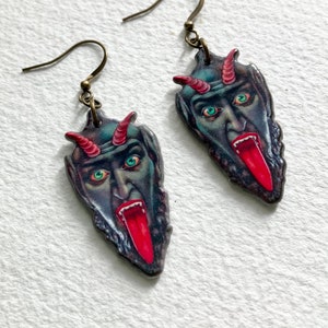 Krampus Christmas Earring - Goth Chistmas Gift, Guss Vom Krampus, Black Holiday Jewelry, Horror Christmas Gift, Merry Gothmas, Devil Satan