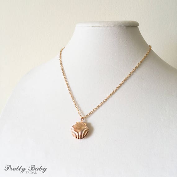 Beach Wedding Necklacelocket Necklace Rose Goldbridesmaid