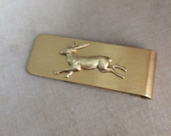 Reindeer Gift - gold money clip deer, money clip metal, Fathers Day Gift, rustic wedding, best man gift, nature, elk hunting, grooms gift