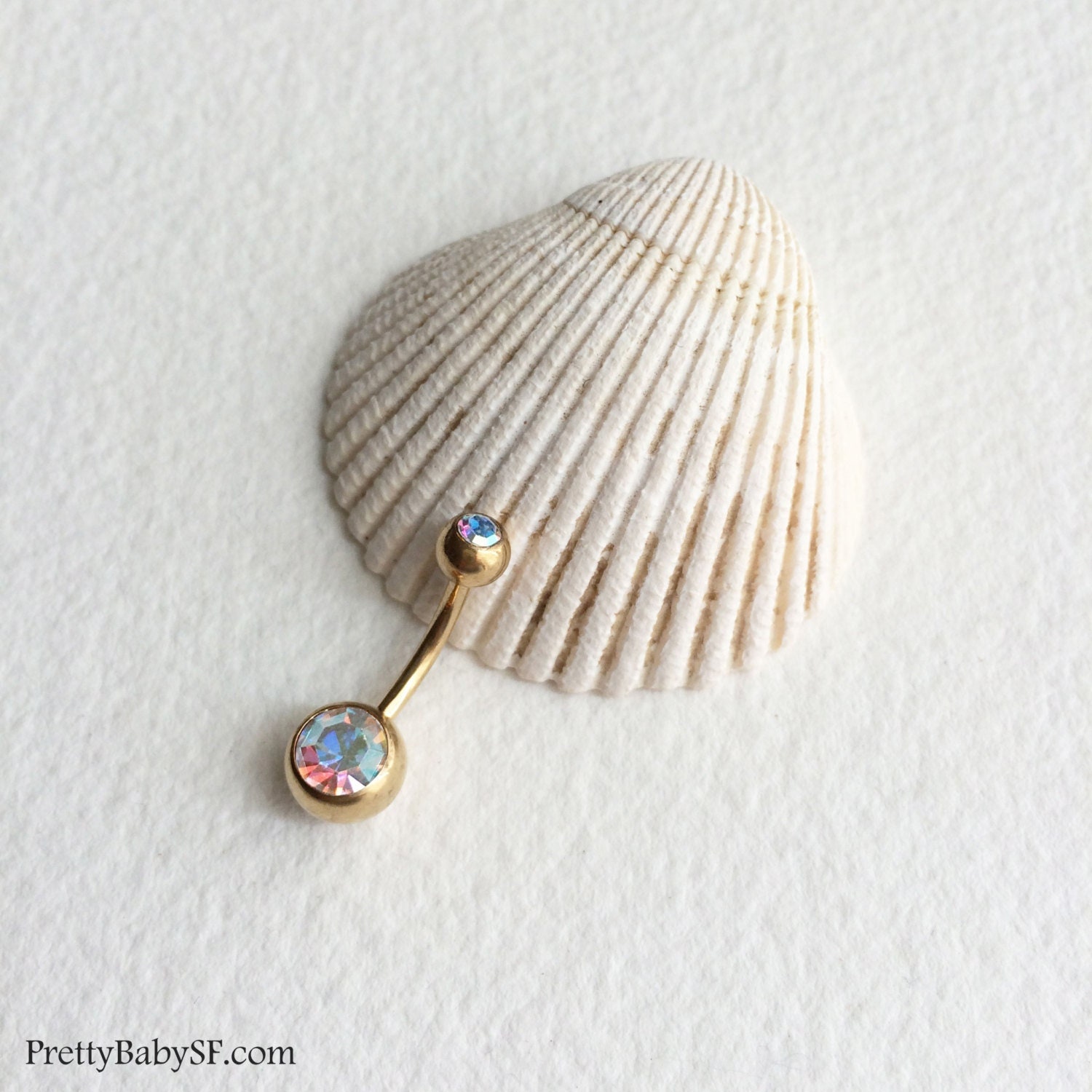 GOLD Belly Button Ring Barbell Bellybutton Ring Navel Etsy UK