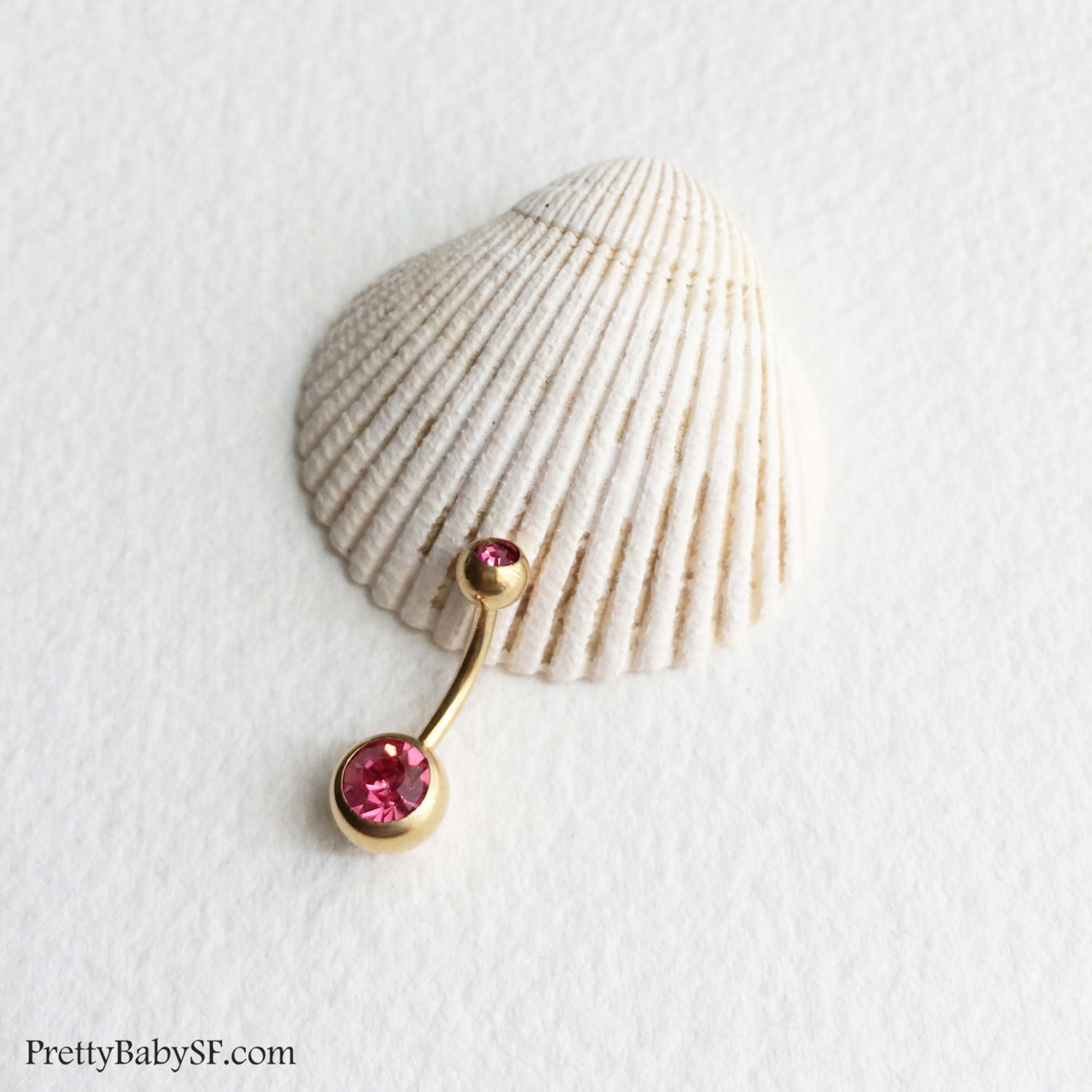 GOLD Belly Button Ring Barbell Bellybutton Ring Navel Etsy