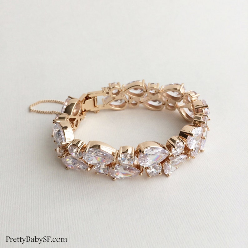 Cubic Zirconia Bracelet Bridal braceletcrystal Etsy