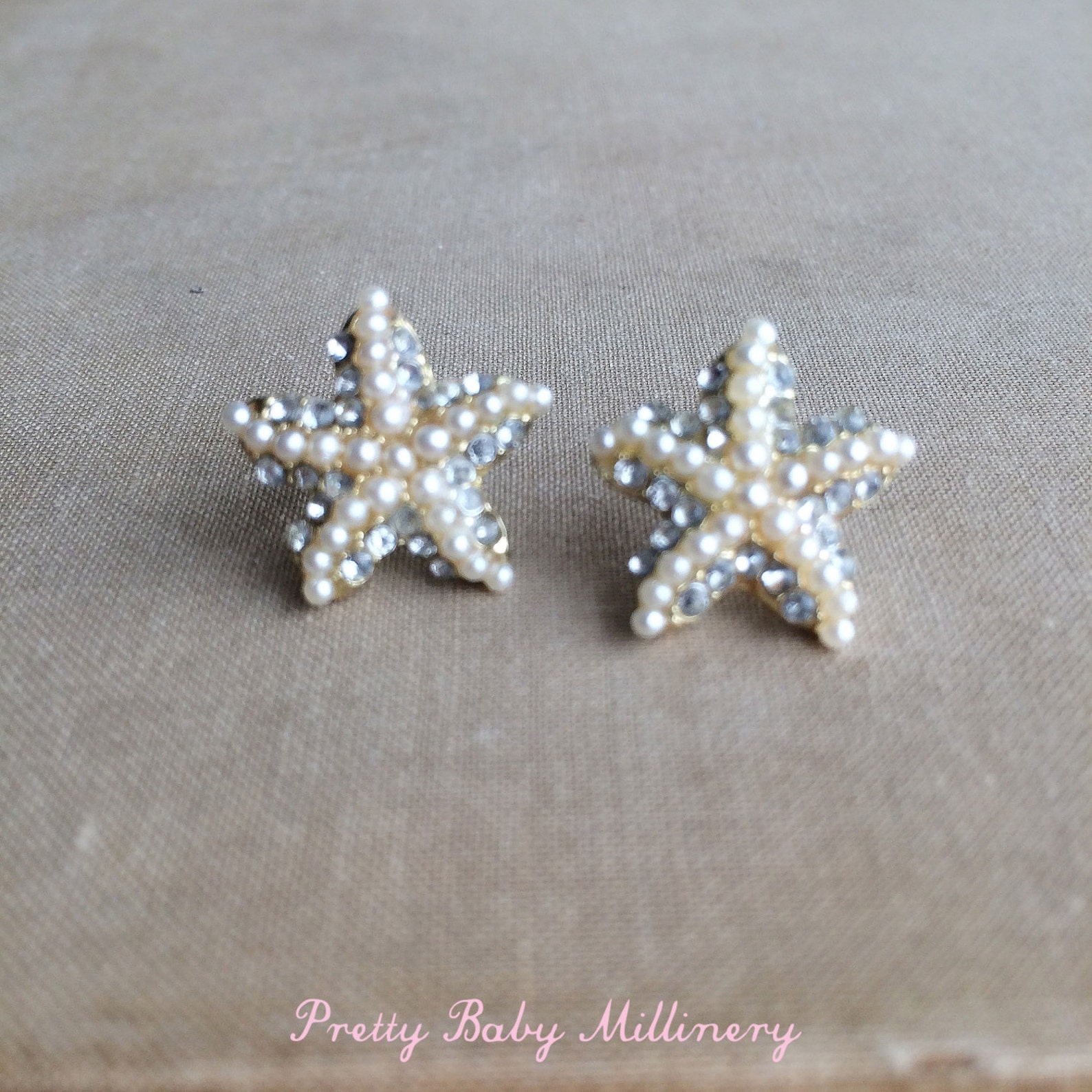 Beach Wedding Earrings Starfish Earring Pearl Rhinestone Etsy