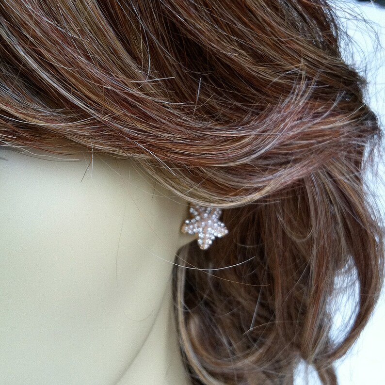 Beach Wedding Earrings Starfish Earring Pearl Rhinestone Etsy