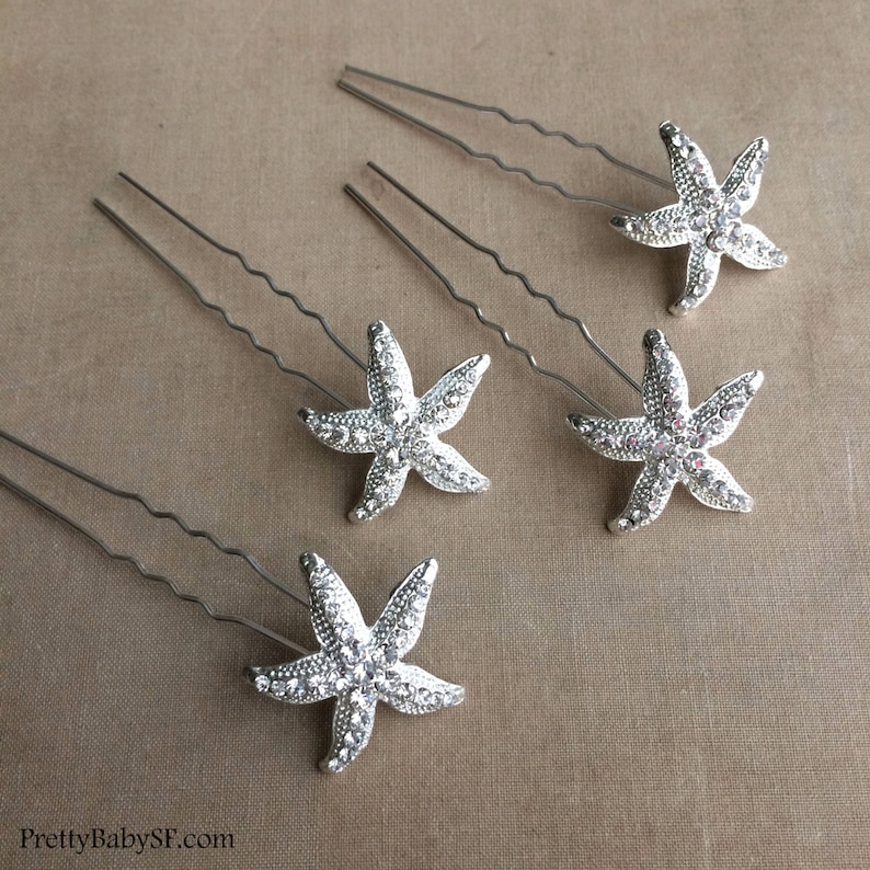 Starfish hairpin 4 pc beach wedding hair accessories Beach Etsy