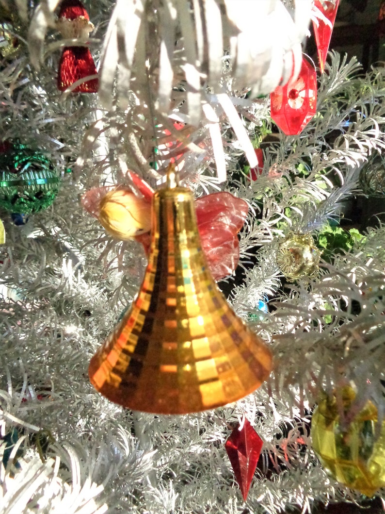 Vintage Christmas Atomic Bells Gold and Silver NOS and Small Sputniks Silver 17 Ornaments