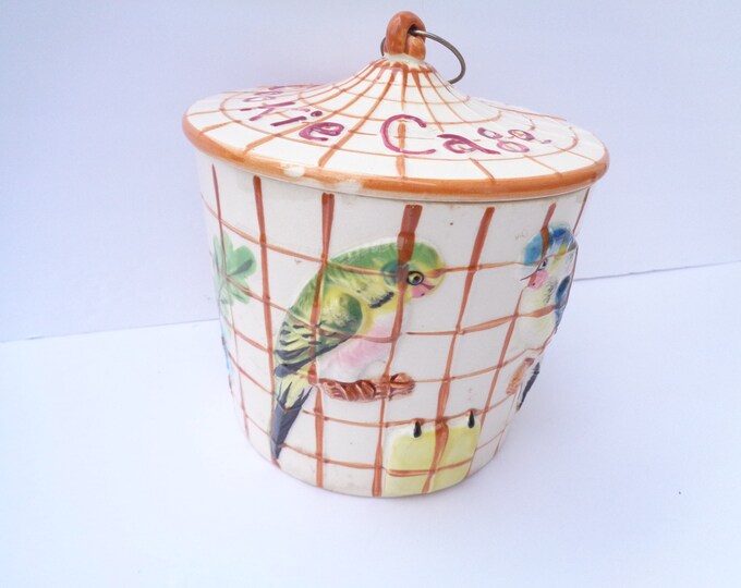 Vintage Parakeet Cage Cookie Jar Read Description Etsy