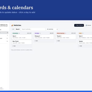 Fleet Management Tracker, Vehicle Maintenance, Fuel & Mileage Log, Offline HTML App image 5