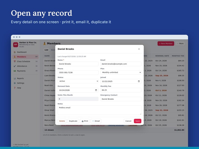 Gym Membership Tracker & Class Schedule, Yoga, Dance and Fitness Studio Member Management | WorkReviews image 3