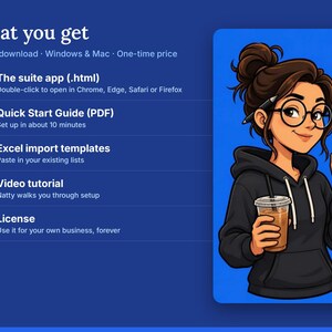 HR Suite: Reviews, PTO, Training, Hiring | Offline Business Template, No Monthly Fee | Your Logo, Colors and Custom Fields image 4