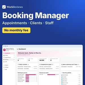 Appointment Booking Template, Salon Client Log & Scheduler, Booking System for Small Business | WorkReviews image 1