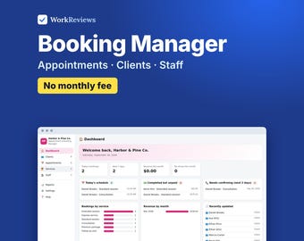 Appointment Booking Template, Salon Client Log & Scheduler, Booking System for Small Business | WorkReviews