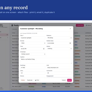Content Planner & Social Media Calendar, Campaign Tracker, Offline HTML App image 3