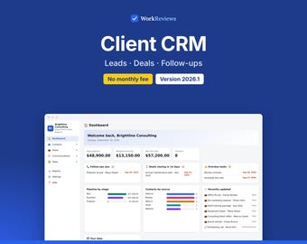 CRM Template, Client Tracker & Sales Pipeline for Small Business, Offline HTML App