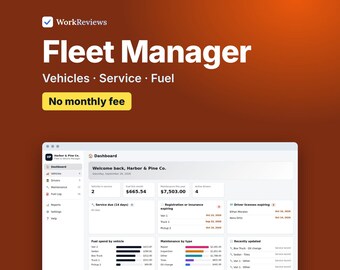 Fleet Management App, Vehicle Maintenance Log, Fuel Log & Driver Tracker for Small Business | WorkReviews