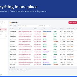 Gym Membership Tracker & Class Schedule, Yoga, Dance and Fitness Studio Member Management | WorkReviews image 2