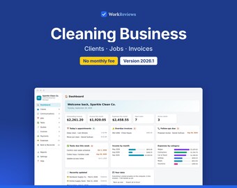 Cleaning Business Software, Client Tracker, Job Calendar & Invoices, Offline HTML App