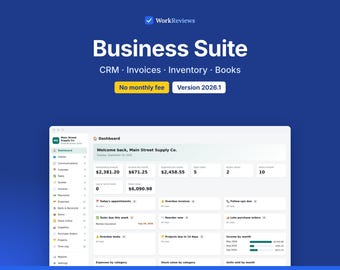 Small Business Bundle: CRM, Invoices, Inventory, Bookkeeping & Projects, Offline HTML App