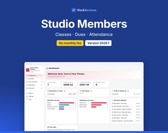Gym Membership Tracker, Fitness Studio Class Schedule & Attendance, Offline HTML App