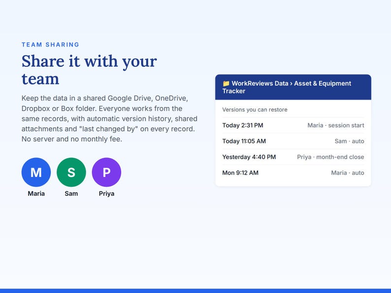 Asset Tracker, Equipment Log, Tool Checkout & Warranties, Offline HTML App image 6