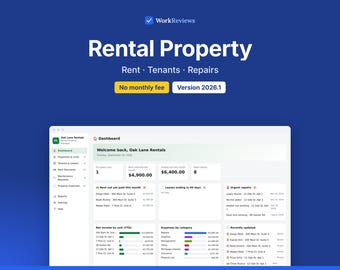 Rental Property Tracker for Landlords, Rent, Tenants & Leases, Offline HTML App