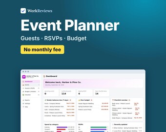 Event Planner App, Guest List & RSVP Tracker, Event Budget and Vendor Planner | WorkReviews