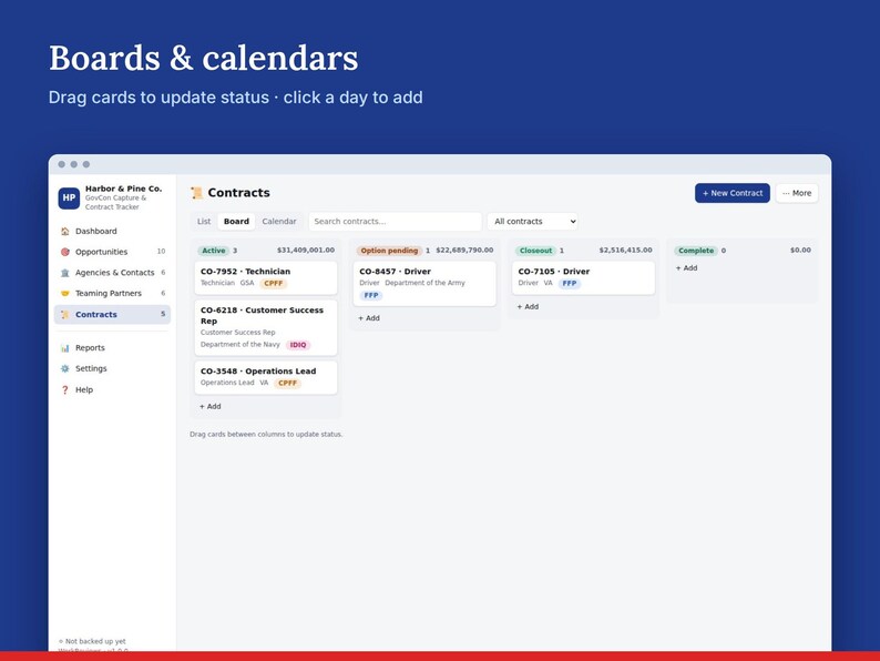 Government Contract Tracker, GovCon Capture and Proposal Pipeline for Federal Contractors | WorkReviews image 5