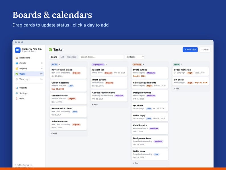 Project Tracker & Task Manager with Kanban Board, Offline HTML App image 5