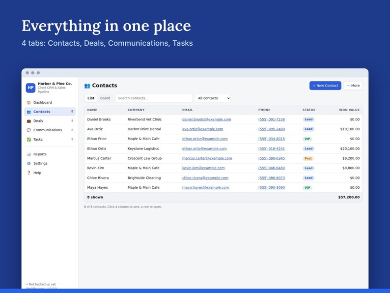 WorkReviews CRM Template, Client Tracker, Sales Pipeline App (Digital Download) image 2