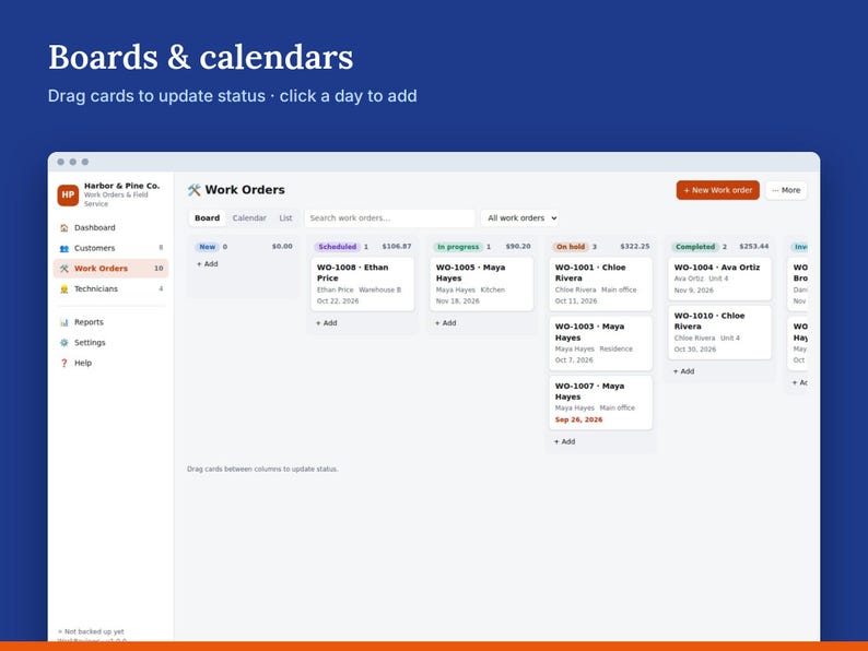 Work Order Template & Job Tracker, Field Service App for Contractors, Cleaning and Handyman Business | WorkReviews image 5