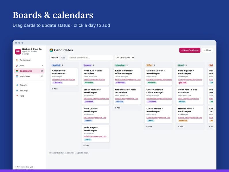 Applicant Tracker Template, Hiring & Recruiting Tracker, Candidate Pipeline and Interview Planner | WorkReviews image 5