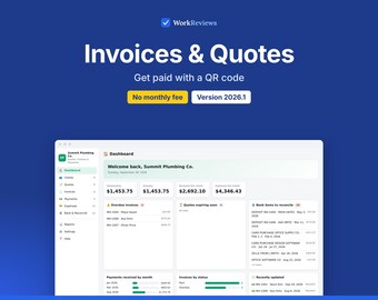 Invoice Tracker, Quote & Estimate Template with Payment QR Code, Offline HTML App