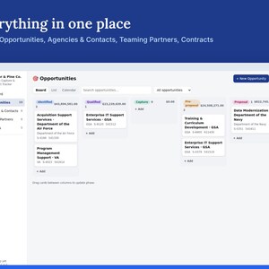 Government Contract Tracker, GovCon Capture and Proposal Pipeline for Federal Contractors | WorkReviews image 2