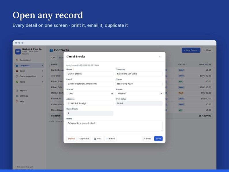 WorkReviews CRM Template, Client Tracker, Sales Pipeline App (Digital Download) image 3