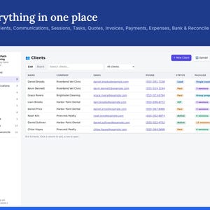 Coaching Client Tracker, Session Notes, Packages & Invoices, Offline HTML App image 2