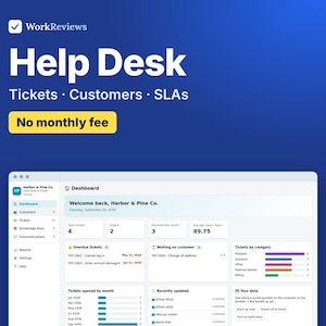 Help Desk Ticket Tracker, Customer Service Log & Support Issue Tracker for Small Teams | WorkReviews image 1
