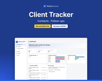 Client Tracker Lite, Simple Customer Organizer & Follow-up Log, Offline HTML App