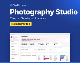 Photographer CRM, Client Manager, Session Calendar & Invoices, Offline HTML App