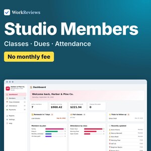 Gym Membership Tracker & Class Schedule, Yoga, Dance and Fitness Studio Member Management | WorkReviews image 1