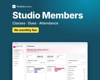 Gym Membership Tracker & Class Schedule, Yoga, Dance and Fitness Studio Member Management | WorkReviews