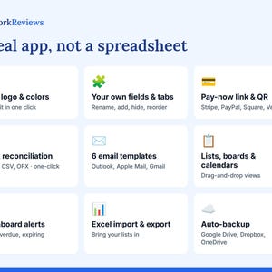 WorkReviews Service Business App, Clients, Scheduling, Invoices, Bookkeeping (Digital Download) image 4