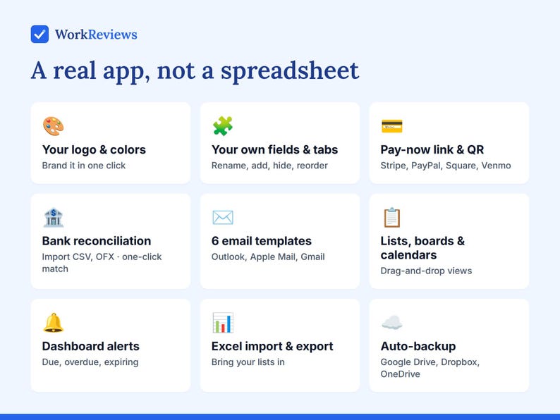 WorkReviews Service Business App, Clients, Scheduling, Invoices, Bookkeeping (Digital Download) image 4
