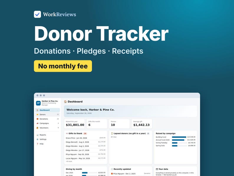 Donor Tracker & Fundraising Manager, Donation Tracker for Nonprofits and Church Giving | WorkReviews image 1